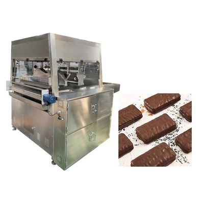 900mm Food Grade 304SS Mesin Enrobing Cokelat Tiga Zona Suhu